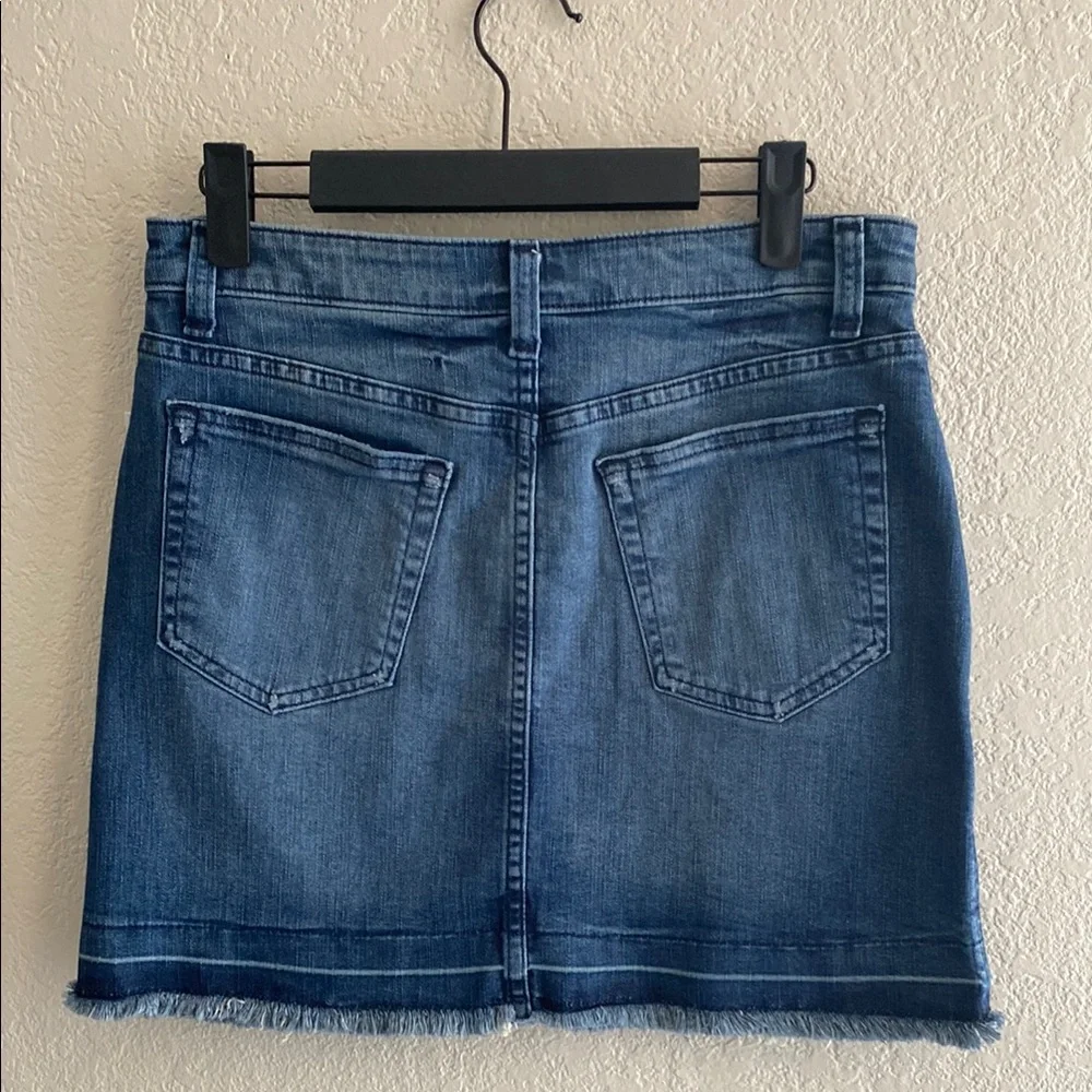 Michael Kors Denim Blue fringe bottom Skirt size 4 - Picture 2 of 11